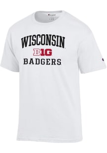 Champion Wisconsin Badgers White Big Ten Jersey Short Sleeve T Shirt