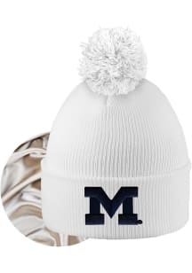 LogoFit Michigan Wolverines White Monroe Womens Knit Hat