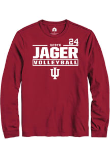 jaidyn jager Indiana Hoosiers Crimson NIL Stacked Box Long Sleeve Player T Shirt