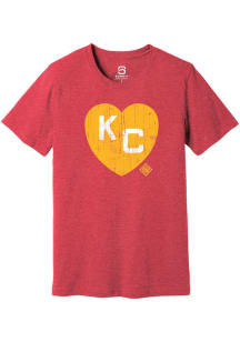 Summit Sportswear Kansas City Monarchs Red KC Heart Short Sleeve Fashion T Shirt
