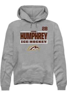 Ryan Humphrey Western Michigan Broncos Mens Grey NIL Stacked Box Player Hood