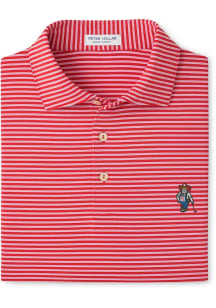 Peter Millar Nebraska Cornhuskers Mens Red Tiebreaker Short Sleeve Fashion Polo