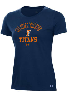Under Armour Cal State Fullerton Titans Womens Navy Blue Performance Short Sleeve T-Shirt