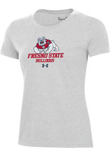 Under Armour Fresno State Bulldogs Womens Silver Performance Short Sleeve T-Shirt