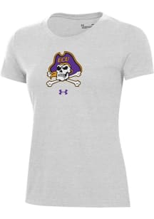Under Armour East Carolina Pirates Womens Silver Performance Short Sleeve T-Shirt
