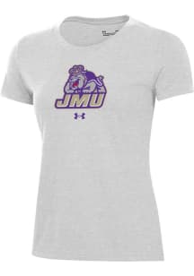 Under Armour James Madison Dukes Womens Silver Performance Short Sleeve T-Shirt