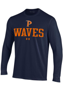 Under Armour Pepperdine Waves Navy Blue Performance Long Sleeve T Shirt