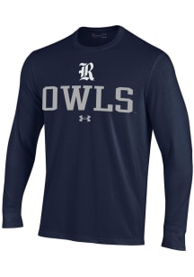 Under Armour Rice Owls Navy Blue Performance Long Sleeve T Shirt