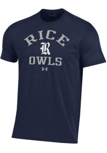 Under Armour Rice Owls Navy Blue Arched Performance Short Sleeve T Shirt