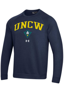 Under Armour UNCW Seahawks Mens Navy Blue Rival Long Sleeve Crew Sweatshirt