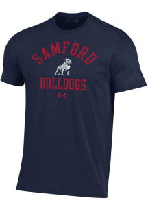 Under Armour Samford University Bulldogs Navy Blue Arch Performance Short Sleeve T Shirt