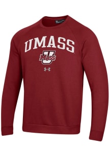 Under Armour Massachusetts Minutemen Mens Cardinal Rival Long Sleeve Crew Sweatshirt