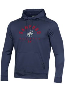 Under Armour Samford University Bulldogs Mens Navy Blue Arch Fleece Hood
