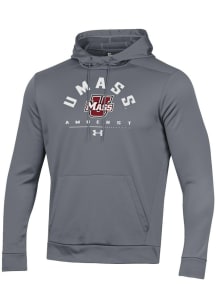 Under Armour Massachusetts Minutemen Mens Grey Arch Fleece Hood