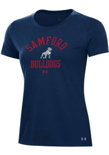 Under Armour Samford University Bulldogs Womens Navy Blue Performance Short Sleeve T-Shirt
