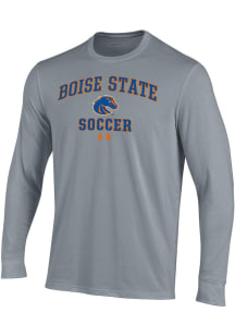 Under Armour Boise State Broncos Grey Soccer Performance Long Sleeve T Shirt
