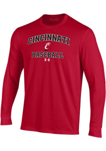 Under Armour Cincinnati Bearcats Red Baseball Performance Long Sleeve T Shirt