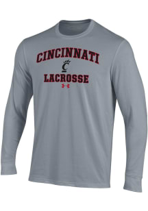 Under Armour Cincinnati Bearcats Grey Lacrosse Performance Long Sleeve T Shirt