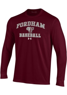 Under Armour Fordham Rams Maroon Baseball Performance Long Sleeve T Shirt
