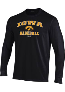 Under Armour Iowa Hawkeyes Black Baseball Performance Long Sleeve T Shirt