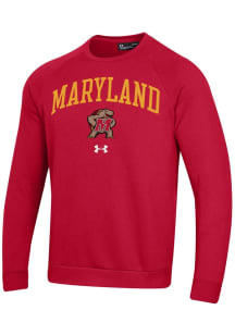 Under Armour Maryland Terrapins Mens Red Rival Style Long Sleeve Crew Sweatshirt