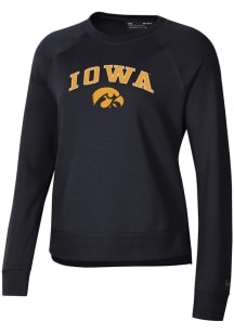 Under Armour Iowa Hawkeyes Womens Black Rival Crew Sweatshirt