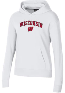 Under Armour Wisconsin Badgers Womens White Rival Hooded Sweatshirt