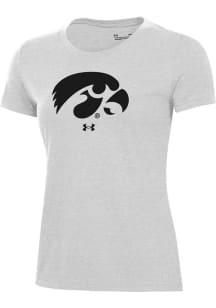 Under Armour Iowa Hawkeyes Womens Silver Performance Short Sleeve T-Shirt