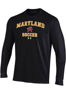 Under Armour Maryland Terrapins Black Soccer Performance Long Sleeve T Shirt
