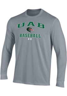 Under Armour UAB Blazers Grey Baseball Performance Long Sleeve T Shirt