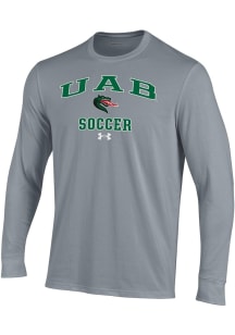 Under Armour UAB Blazers Grey Soccer Performance Long Sleeve T Shirt