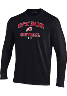 Under Armour Utah Utes Black Softball Performance Long Sleeve T Shirt