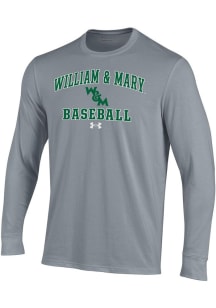 Under Armour William & Mary Tribe Grey Baseball Performance Long Sleeve T Shirt