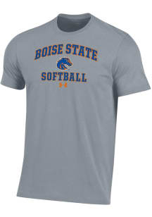 Under Armour Boise State Broncos Grey Softball Performance Short Sleeve T Shirt