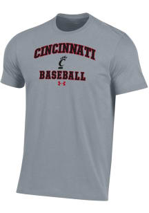 Under Armour Cincinnati Bearcats Grey Baseball Performance Short Sleeve T Shirt