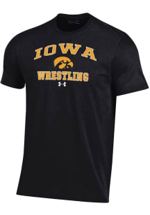 Under Armour Iowa Hawkeyes Black Wrestling Performance Short Sleeve T Shirt