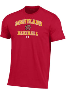 Under Armour Maryland Terrapins Red Baseball Performance Short Sleeve T Shirt