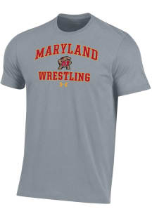 Under Armour Maryland Terrapins Grey Wrestling Performance Short Sleeve T Shirt