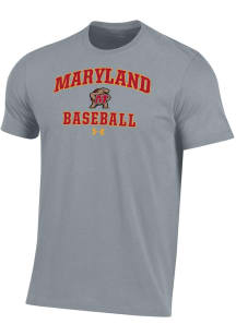 Under Armour Maryland Terrapins Grey Baseball Performance Short Sleeve T Shirt