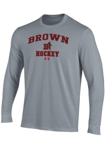 Under Armour Brown Bears Grey Hockey Performance Long Sleeve T Shirt