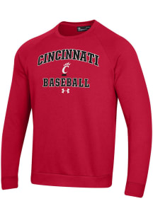 Under Armour Cincinnati Bearcats Mens Red Baseball Rival Long Sleeve Crew Sweatshirt