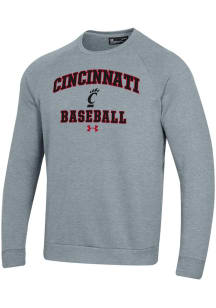Under Armour Cincinnati Bearcats Mens Grey Baseball Rival Long Sleeve Crew Sweatshirt