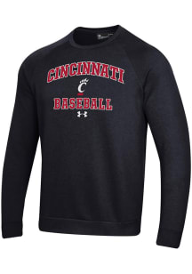 Under Armour Cincinnati Bearcats Mens Black Baseball Rival Long Sleeve Crew Sweatshirt