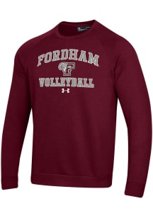Under Armour Fordham Rams Mens Maroon Volleyball Rival Long Sleeve Crew Sweatshirt