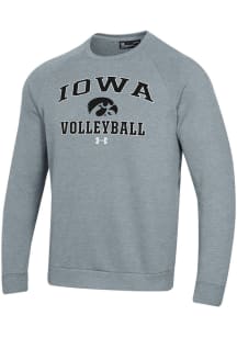 Under Armour Iowa Hawkeyes Mens Grey Volleyball Rival Long Sleeve Crew Sweatshirt