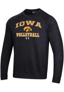 Under Armour Iowa Hawkeyes Mens Black Volleyball Rival Long Sleeve Crew Sweatshirt