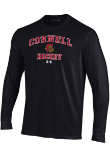 Under Armour Cornell Big Red Black Hockey Performance Long Sleeve T Shirt