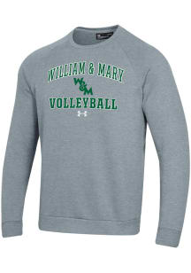 Under Armour William & Mary Tribe Mens Grey Volleyball Rival Long Sleeve Crew Sweatshirt