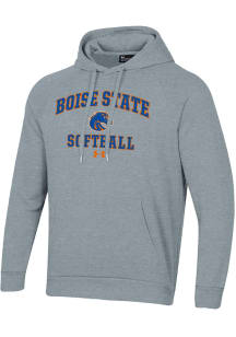 Under Armour Boise State Broncos Mens Grey Softball Rival Long Sleeve Hoodie