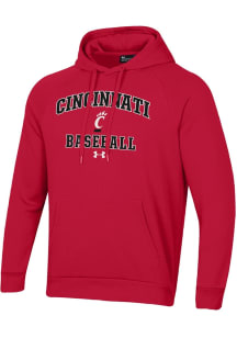 Under Armour Cincinnati Bearcats Mens Red Baseball Rival Long Sleeve Hoodie